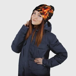 Шапка 3D c помпоном Огненный конь в русской хохломе - фото 2