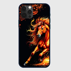 Чехол для iPhone 12 Pro Огненный конь в русской хохломе