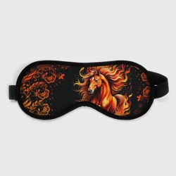 Маска для сна 3D Огненный конь в русской хохломе