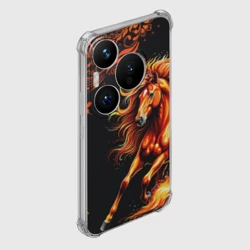 Чехол для Huawei Pura 70 Огненный конь в русской хохломе - фото 2