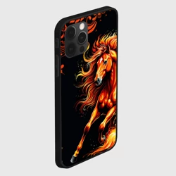 Чехол для iPhone 12 Pro Огненный конь в русской хохломе - фото 2