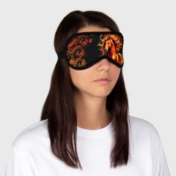 Маска для сна 3D Огненный конь в русской хохломе - фото 2