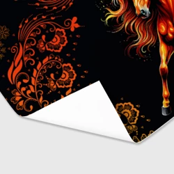 Бумага для упаковки 3D Огненный конь в русской хохломе - фото 2