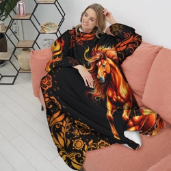 Плед с рукавами Огненный конь в русской хохломе - фото 2