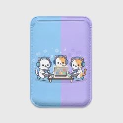 Картхолдер Magsafe магнитный Котики играют в приставку