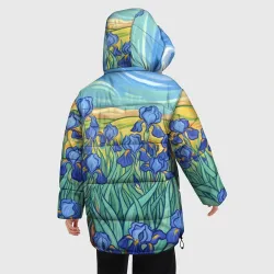 Женская зимняя куртка Oversize Ирисы под ван гога - фото 4