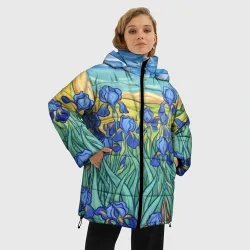 Женская зимняя куртка Oversize Ирисы под ван гога - фото 3