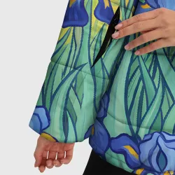 Женская зимняя куртка Oversize Ирисы под ван гога - фото 6