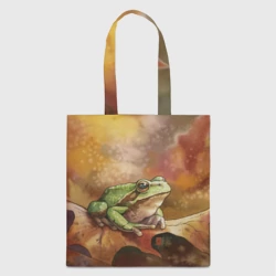 Шоппер 3D Акварельная лягушка и осень