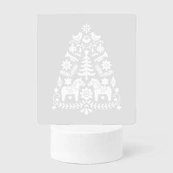 Светильник-ночник с гравировкой Славянский стиль ёлка