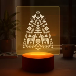 Светильник-ночник с гравировкой Славянский стиль ёлка - фото 2