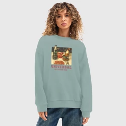 Женский свитшот oversize без начеса хлопок Universal set for new year - фото 2