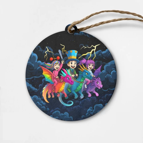 Папа и дочки на драконах