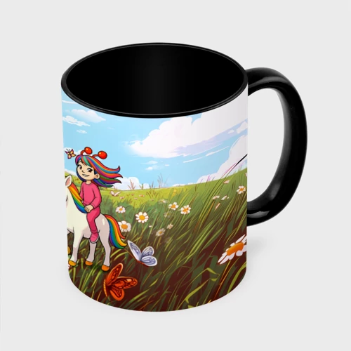 Папа и дочки на единорогах