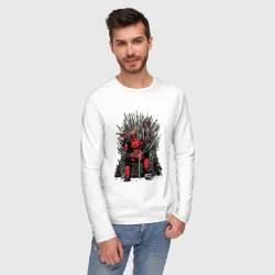 Мужской лонгслив хлопок Deadpool throne - фото 2