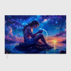 Флаг 3D Момент тишины Водолей