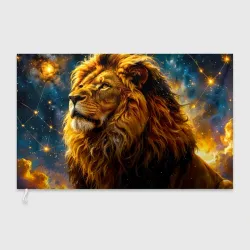 Флаг 3D Лев под звездным небом