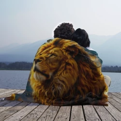 Плед 3D Лев под звездным небом - фото 2