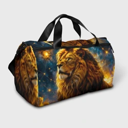 Сумка спортивная 3D Лев под звездным небом