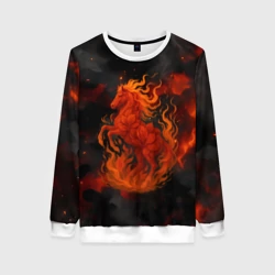 Женский свитшот 3D Огненная лошадь символ 2026 года