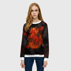Женский свитшот 3D Огненная лошадь символ 2026 года - фото 2