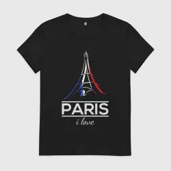 Женская футболка хлопок Paris i love