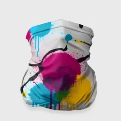 Бандана-труба 3D Colorful blots on a wall - graffiti