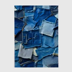 Постер Denim patchwork - ai art fantasy