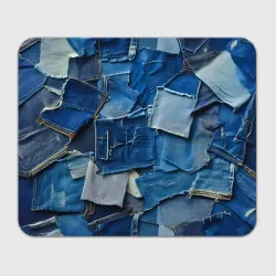 Прямоугольный коврик для мышки Denim patchwork - ai art fantasy