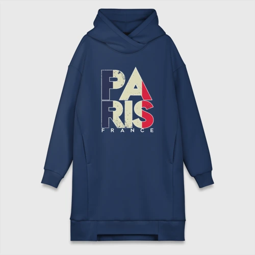 Платье-худи хлопок Paris France