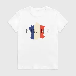 Женская футболка хлопок France bonjour