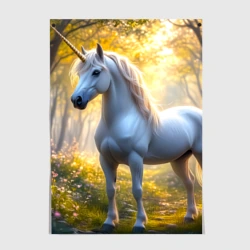 Постер Единорог в лучах рассвета