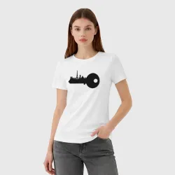 Женская футболка хлопок Ключ от Парижа - фото 2