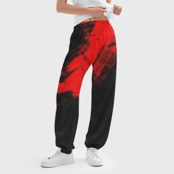 Женские джоггеры оверсайз 3D Чёрная и красная абстракция - фото 2