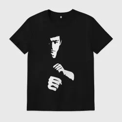 Мужская футболка хлопок Bruce Lee warrior