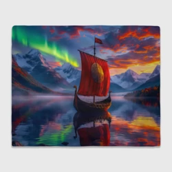 Плед 3D Драккар у сияющего фьорда