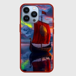 Чехол для iPhone 13 Pro Драккар у сияющего фьорда