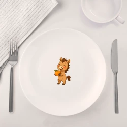 Набор: тарелка + кружка Милая лошадка с мандарином - фото 2