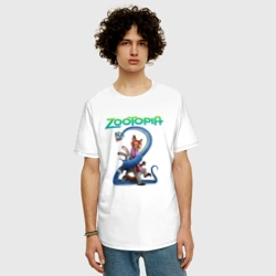 Мужская футболка хлопок Oversize Зверополис 2 - фото 2