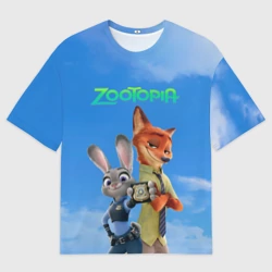 Мужская футболка oversize 3D Звериная утопия