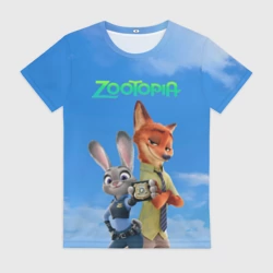 Женская футболка 3D Звериная утопия