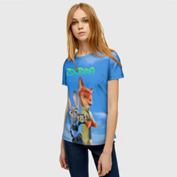 Женская футболка 3D Звериная утопия - фото 2