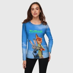 Женский лонгслив 3D Звериная утопия - фото 2