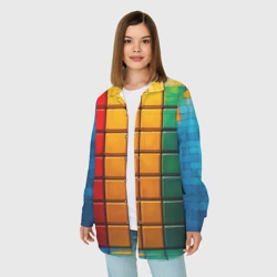 Женская рубашка oversize 3D Кубическая симфония - фото 2