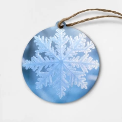 Деревянная игрушка круг Кристаллическая симфония снежинки