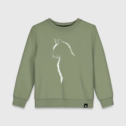 Детский свитшот хлопок Чёрный кот силуэт