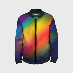 Детский бомбер 3D Полосы радужные