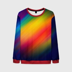 Мужской свитшот 3D Полосы радужные
