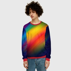 Мужской свитшот 3D Полосы радужные - фото 2