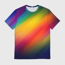 Мужская футболка 3D Полосы радужные